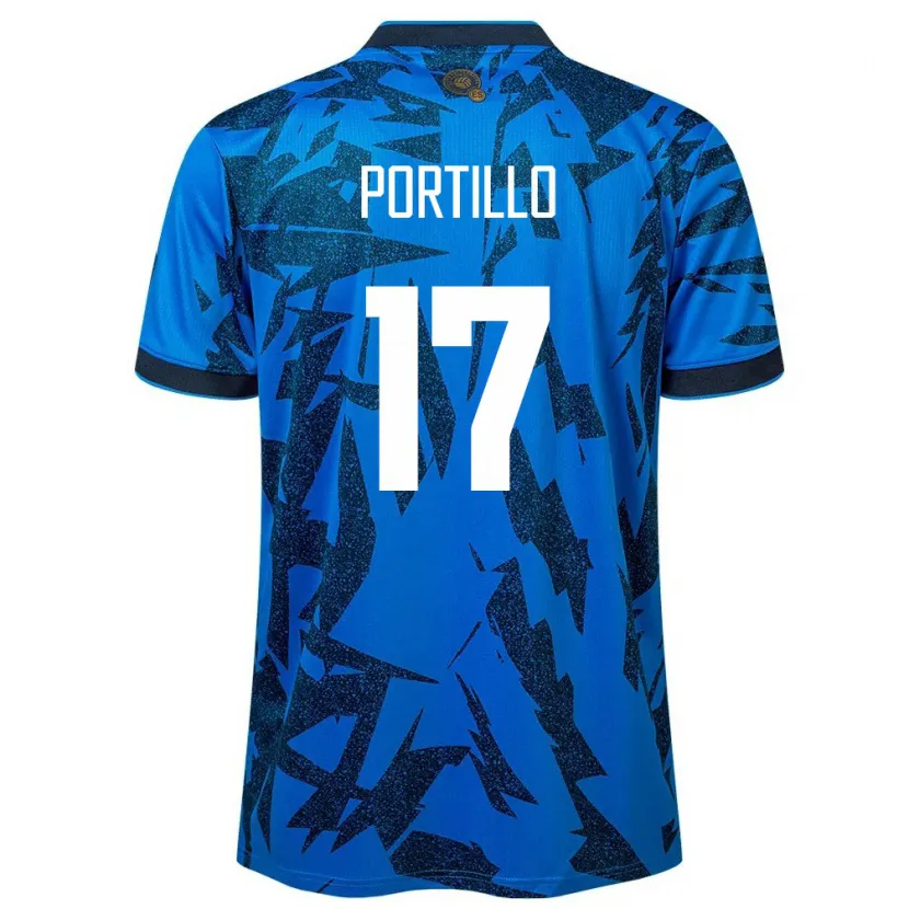 Danxen Niño Camiseta El Salvador Anderson Portillo #17 Azul 1ª Equipación 24-26 La Camisa México