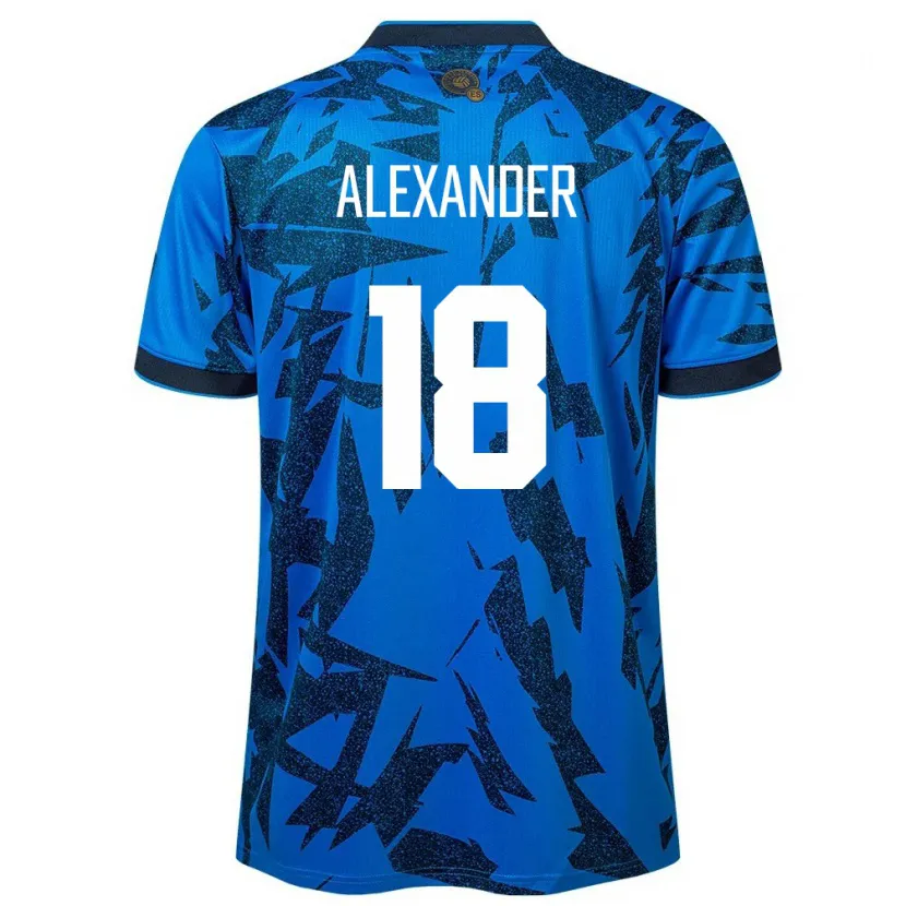 Danxen Niño Camiseta El Salvador Alexander Aguilar #18 Azul 1ª Equipación 24-26 La Camisa México