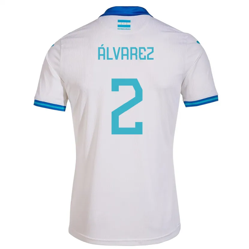Danxen Niño Camiseta Honduras Kevin Álvarez #2 Blanco 1ª Equipación 24-26 La Camisa México