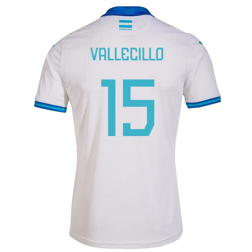 Danxen Niño Camiseta Honduras Eric Vallecillo #15 Blanco 1ª Equipación 24-26 La Camisa México
