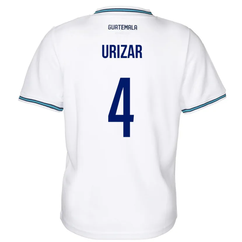 Danxen Niño Camiseta Guatemala Jeshua Urizar #4 Blanco 1ª Equipación 24-26 La Camisa México