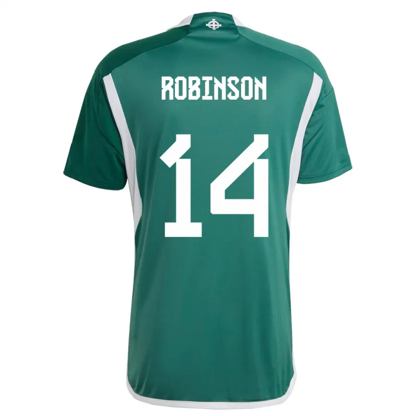 Danxen Niño Camiseta Irlanda Del Norte Darren Robinson #14 Verde 1ª Equipación 24-26 La Camisa México