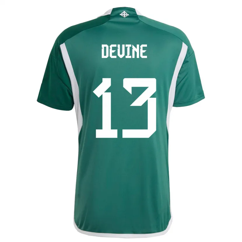 Danxen Niño Camiseta Irlanda Del Norte Senan Devine #13 Verde 1ª Equipación 24-26 La Camisa México