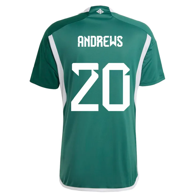 Danxen Niño Camiseta Irlanda Del Norte Joely Andrews #20 Verde 1ª Equipación 24-26 La Camisa México