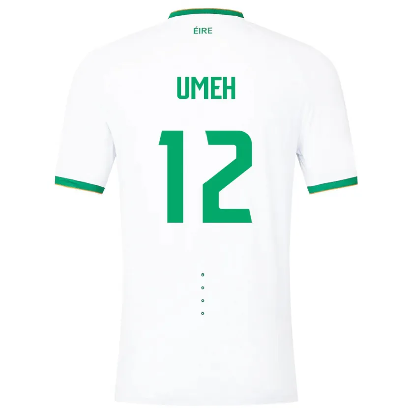 Danxen Niño Camiseta Irlanda Jaden Umeh #12 Blanco 2ª Equipación 24-26 La Camisa México