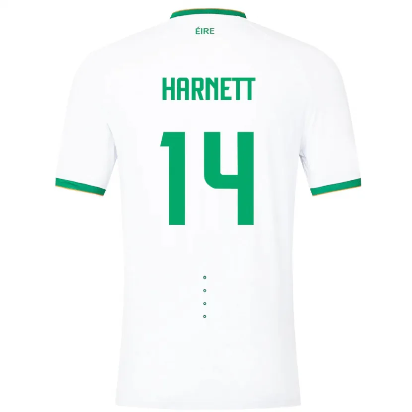 Danxen Niño Camiseta Irlanda Kaylem Harnett #14 Blanco 2ª Equipación 24-26 La Camisa México