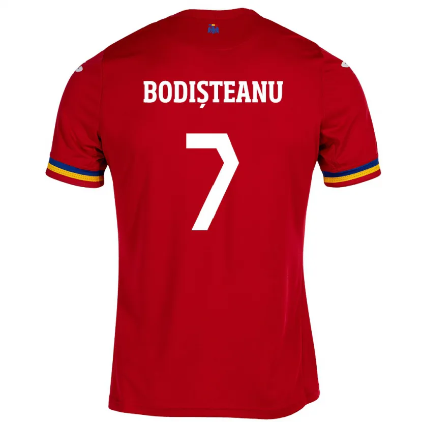 Danxen Niño Camiseta Rumania Ștefan Bodișteanu #7 Rojo 2ª Equipación 24-26 La Camisa México