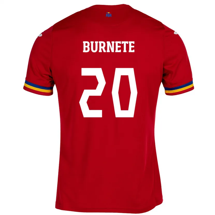 Danxen Niño Camiseta Rumania Rareș Burnete #20 Rojo 2ª Equipación 24-26 La Camisa México