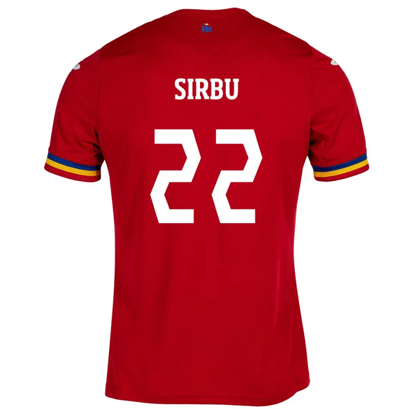Danxen Niño Camiseta Rumania Dan Sîrbu #22 Rojo 2ª Equipación 24-26 La Camisa México