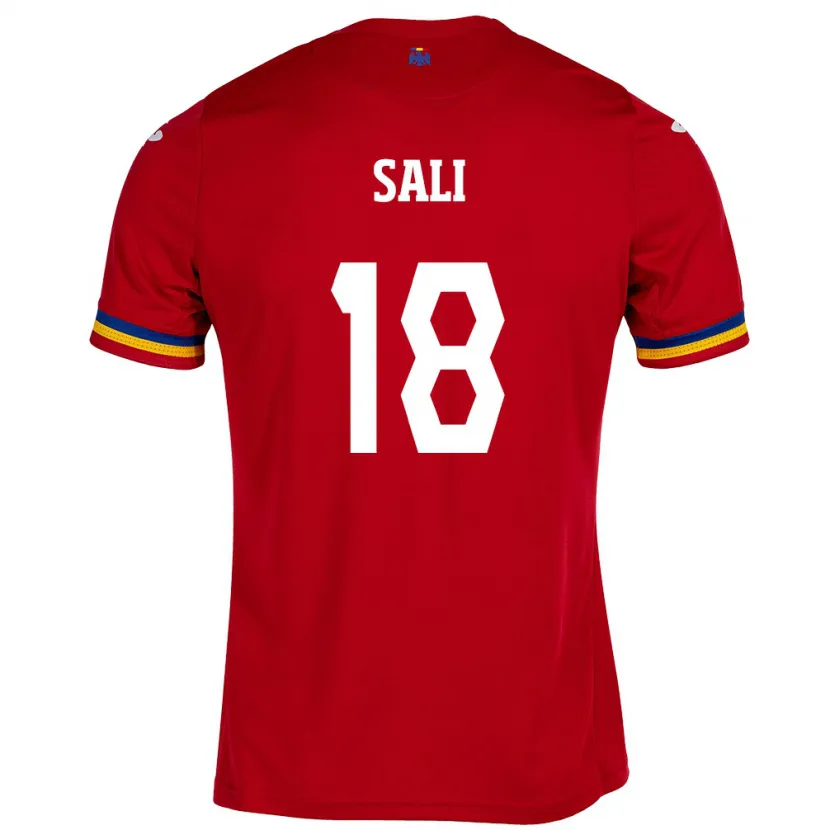 Danxen Niño Camiseta Rumania Enes Sali #18 Rojo 2ª Equipación 24-26 La Camisa México