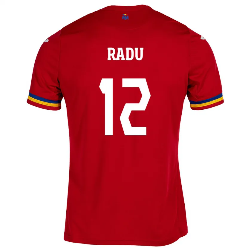 Danxen Niño Camiseta Rumania Riccardo Radu #12 Rojo 2ª Equipación 24-26 La Camisa México