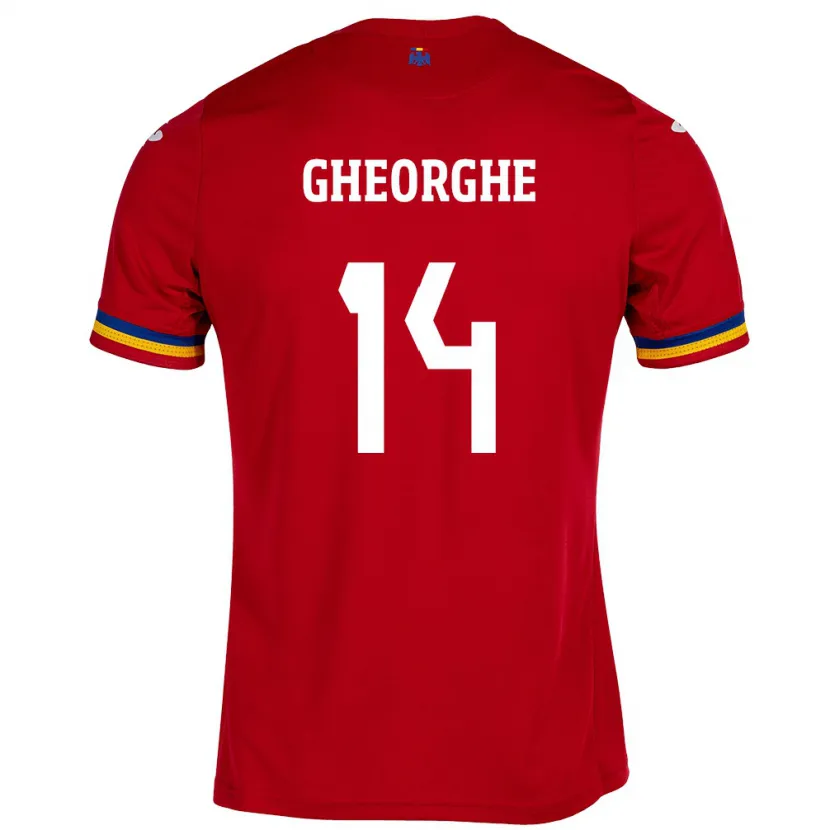 Danxen Niño Camiseta Rumania Costyn Gheorghe #14 Rojo 2ª Equipación 24-26 La Camisa México