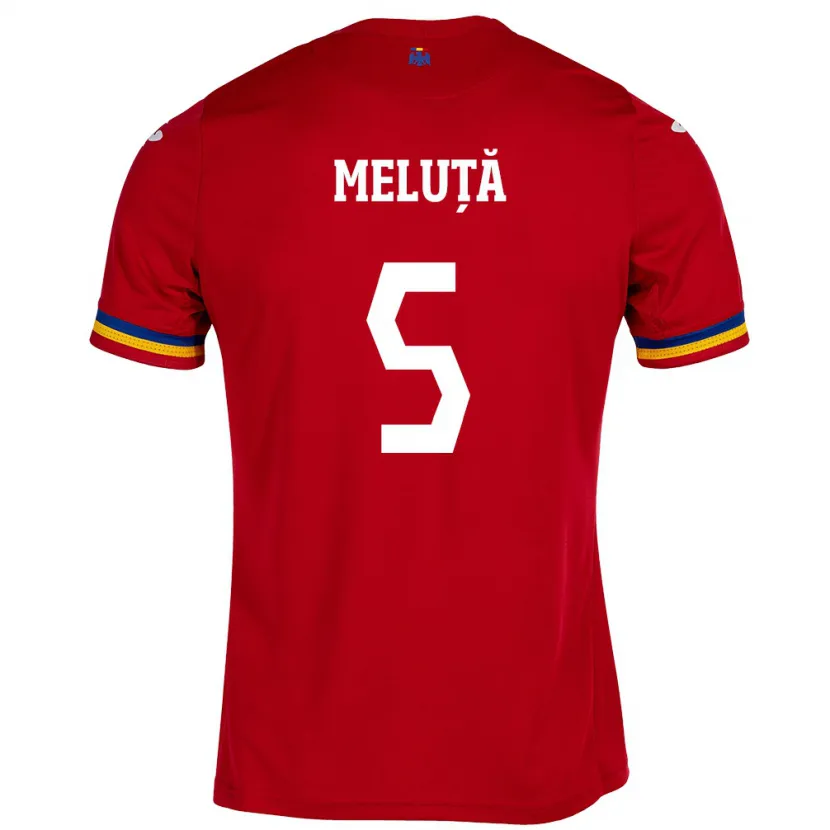 Danxen Niño Camiseta Rumania Teodora Meluță #5 Rojo 2ª Equipación 24-26 La Camisa México