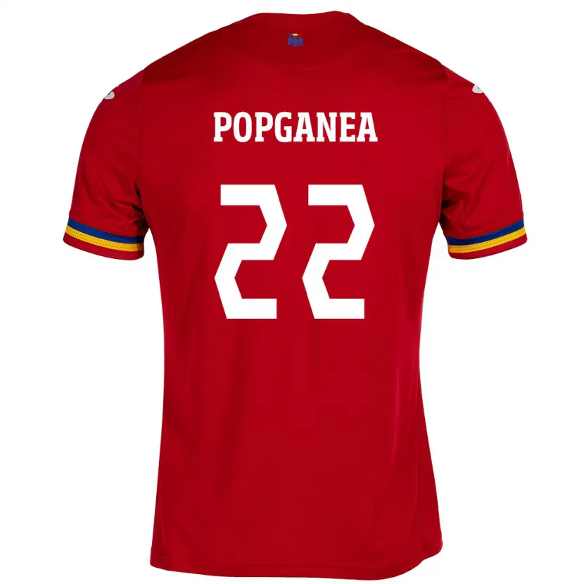 Danxen Niño Camiseta Rumania Mirela Pop-Ganea #22 Rojo 2ª Equipación 24-26 La Camisa México