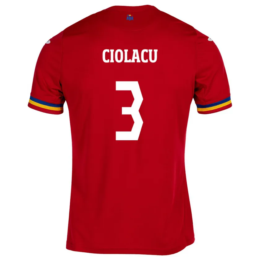 Danxen Niño Camiseta Rumania Mihaela Ciolacu #3 Rojo 2ª Equipación 24-26 La Camisa México