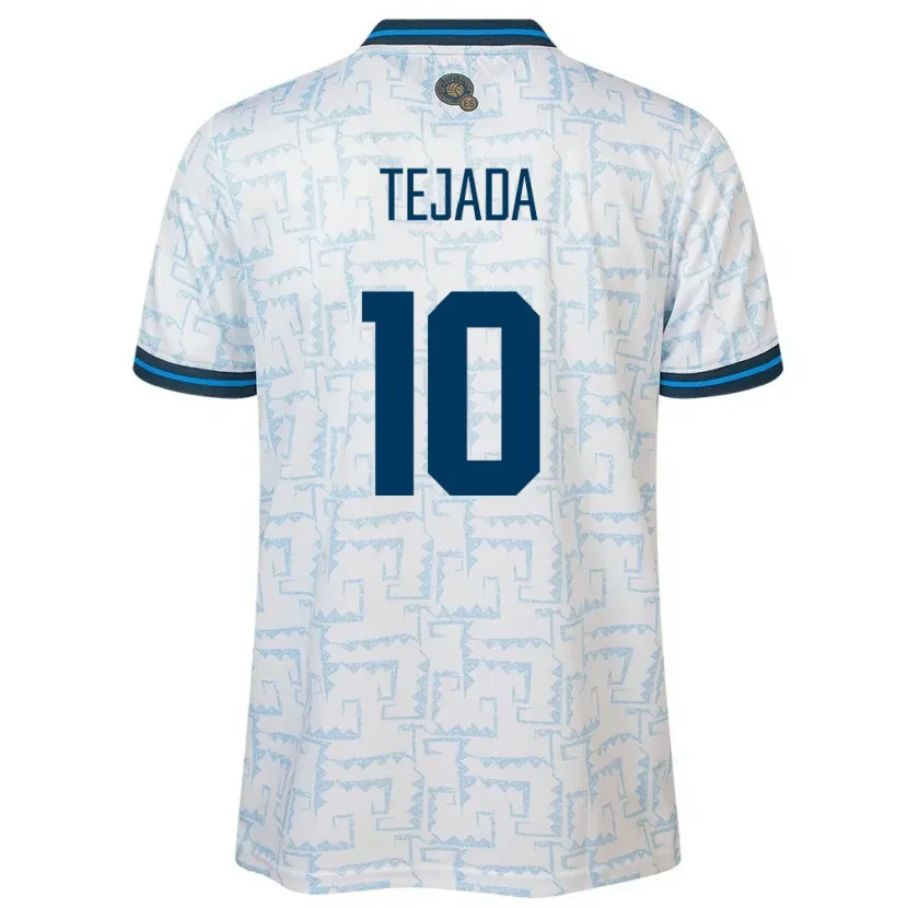 Danxen Niño Camiseta El Salvador Rafael Tejada #10 Blanco 2ª Equipación 24-26 La Camisa México