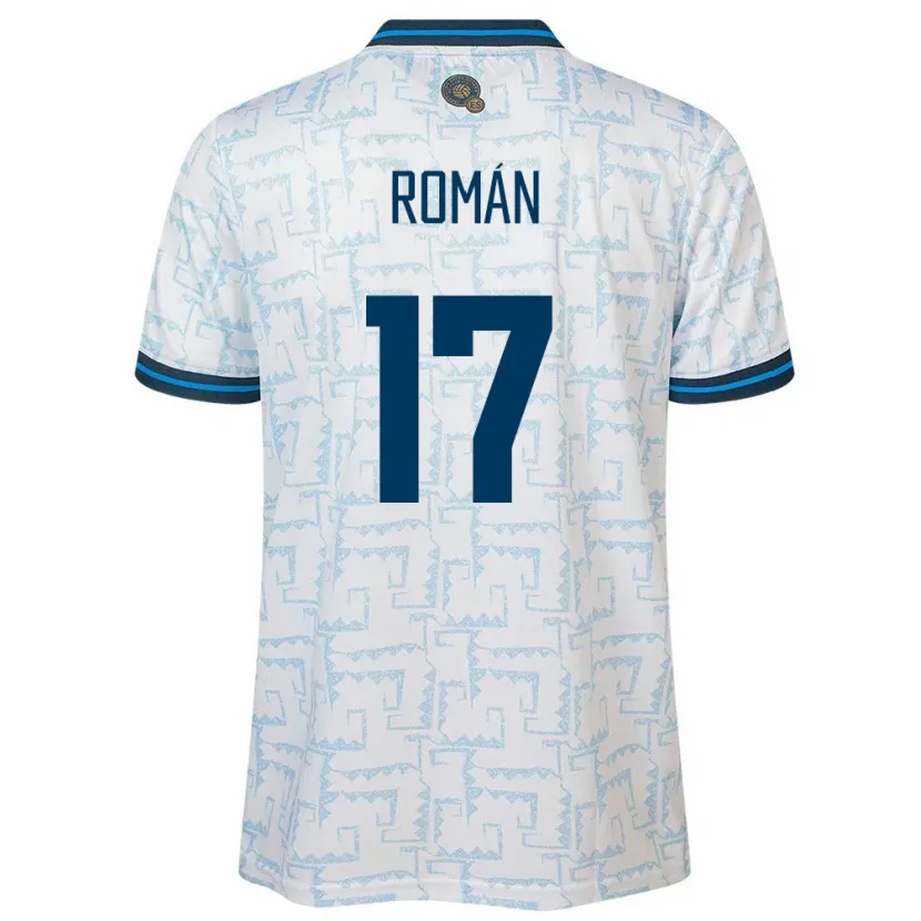 Danxen Niño Camiseta El Salvador Kevin Román #17 Blanco 2ª Equipación 24-26 La Camisa México