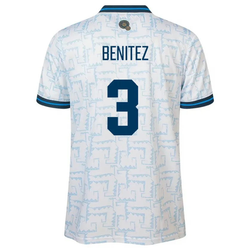 Danxen Niño Camiseta El Salvador Carolina Benitez #3 Blanco 2ª Equipación 24-26 La Camisa México