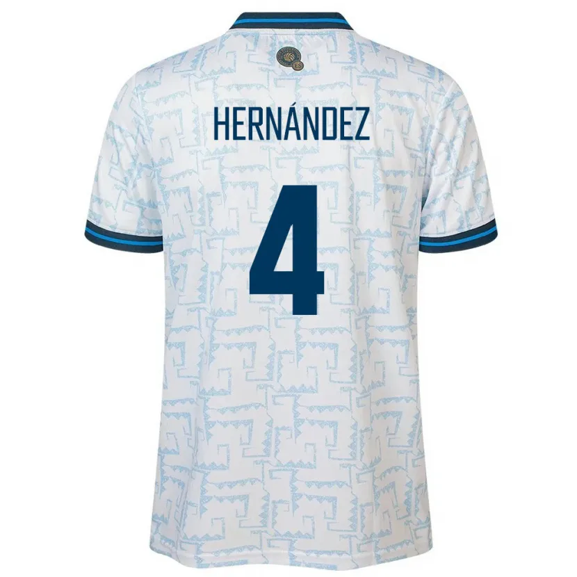 Danxen Niño Camiseta El Salvador Elaily Hernández #4 Blanco 2ª Equipación 24-26 La Camisa México