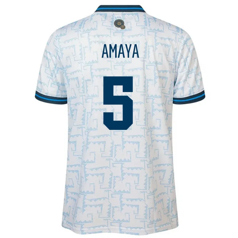 Danxen Niño Camiseta El Salvador Nicolle Amaya #5 Blanco 2ª Equipación 24-26 La Camisa México