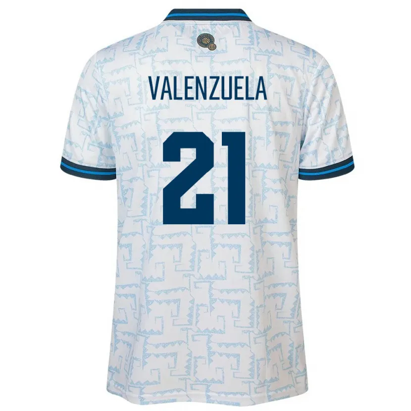 Danxen Niño Camiseta El Salvador Ana Valenzuela #21 Blanco 2ª Equipación 24-26 La Camisa México