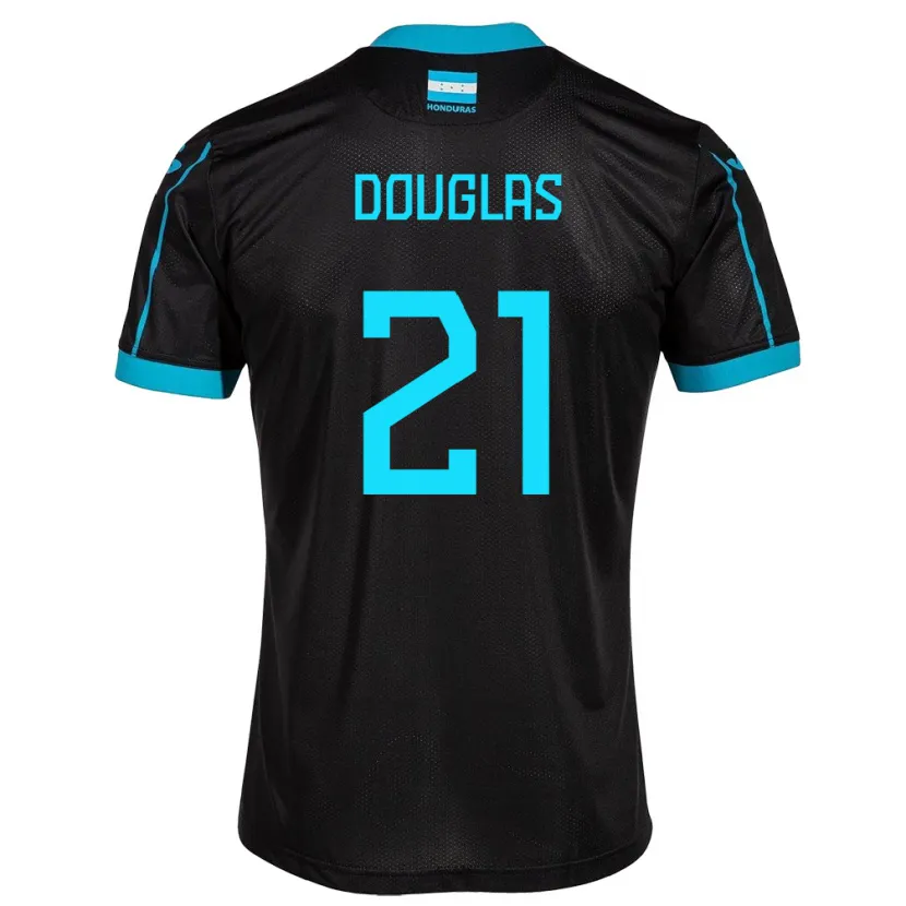 Danxen Niño Camiseta Honduras Douglas Martínez #21 Negro 2ª Equipación 24-26 La Camisa México