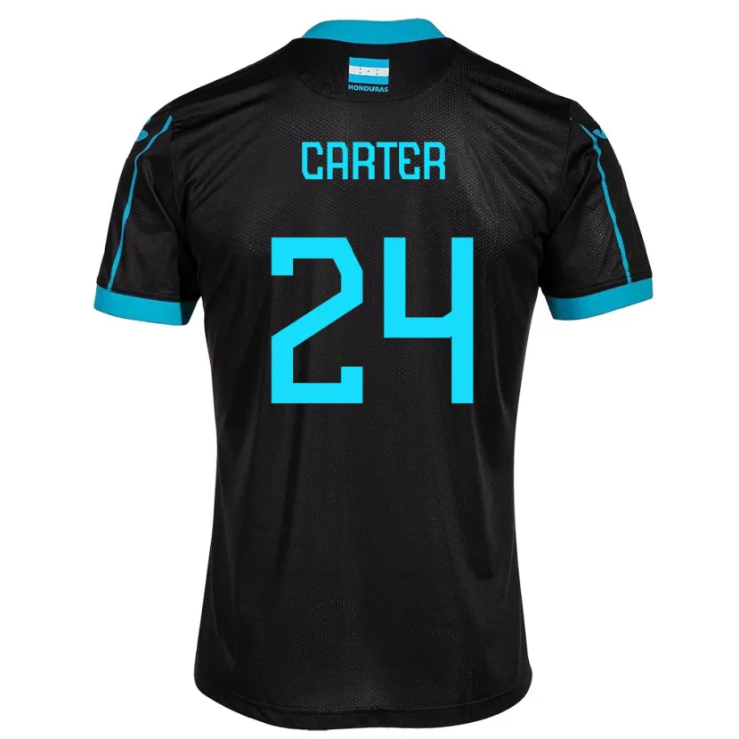 Danxen Niño Camiseta Honduras Daniel Carter #24 Negro 2ª Equipación 24-26 La Camisa México