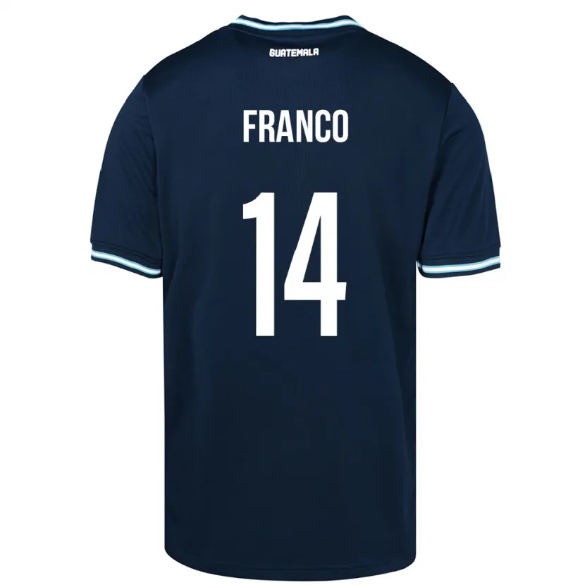 Danxen Niño Camiseta Guatemala Jonathan Franco #14 Azul 2ª Equipación 24-26 La Camisa México