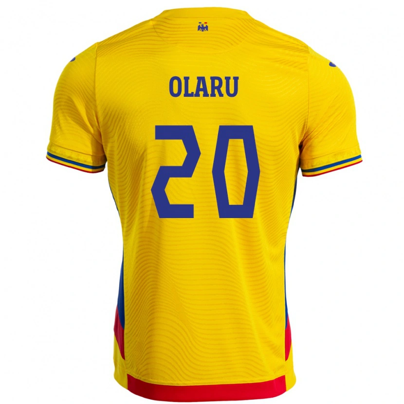 Danxen Hombre Camiseta Rumania Darius Olaru #20 Amarillo 1ª Equipación 24-26 La Camisa México