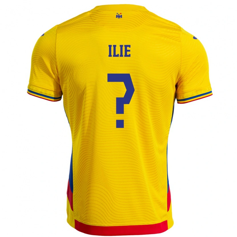Danxen Hombre Camiseta Rumania Mario Ilie #0 Amarillo 1ª Equipación 24-26 La Camisa México