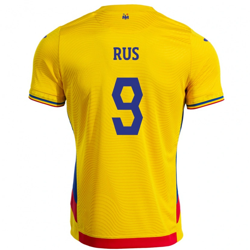 Danxen Hombre Camiseta Rumania Laura Rus #9 Amarillo 1ª Equipación 24-26 La Camisa México