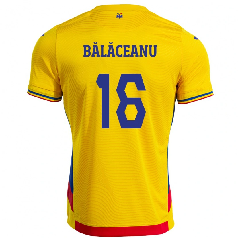 Danxen Hombre Camiseta Rumania Ioana Bălăceanu #16 Amarillo 1ª Equipación 24-26 La Camisa México