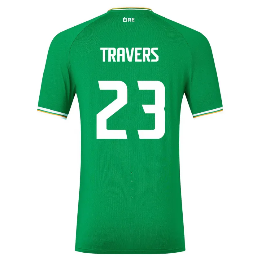 Danxen Hombre Camiseta Irlanda Mark Travers #23 Verde 1ª Equipación 24-26 La Camisa México