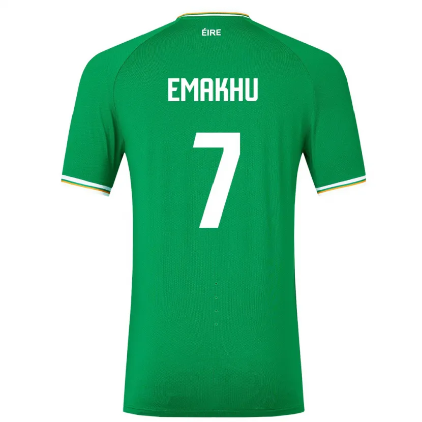 Danxen Hombre Camiseta Irlanda Aidomo Emakhu #7 Verde 1ª Equipación 24-26 La Camisa México