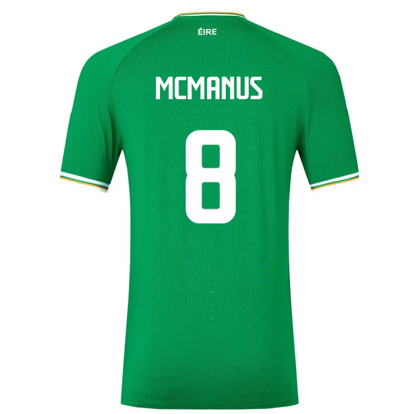 Danxen Hombre Camiseta Irlanda James Mcmanus #8 Verde 1ª Equipación 24-26 La Camisa México