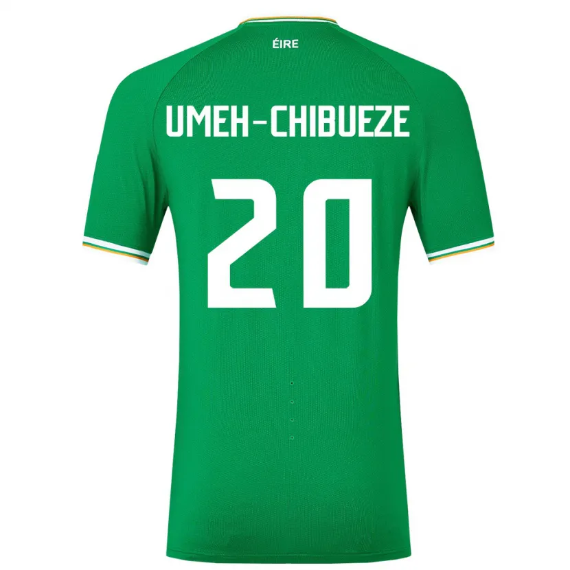Danxen Hombre Camiseta Irlanda Franco Umeh-Chibueze #20 Verde 1ª Equipación 24-26 La Camisa México