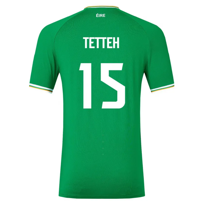 Danxen Hombre Camiseta Irlanda Gideon Tetteh #15 Verde 1ª Equipación 24-26 La Camisa México