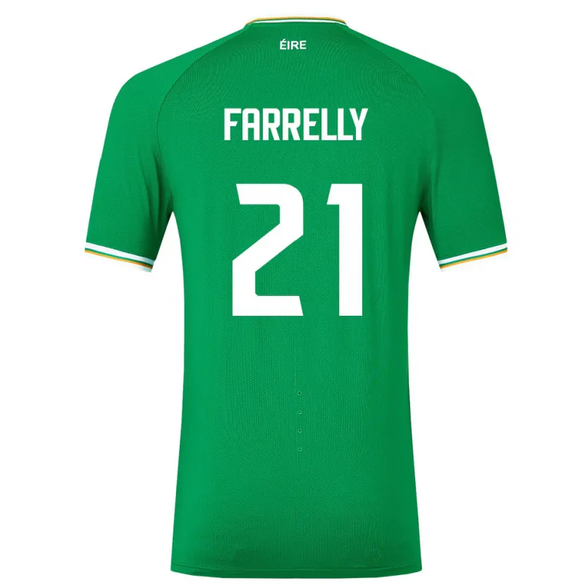 Danxen Hombre Camiseta Irlanda Sinead Farrelly #21 Verde 1ª Equipación 24-26 La Camisa México