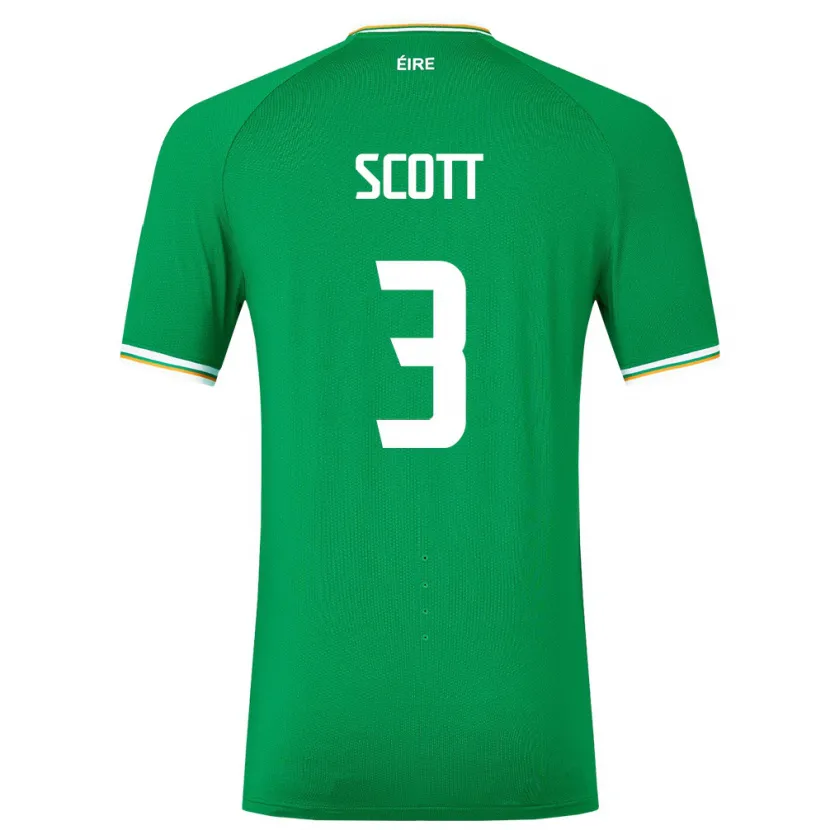Danxen Hombre Camiseta Irlanda Harriet Scott #3 Verde 1ª Equipación 24-26 La Camisa México