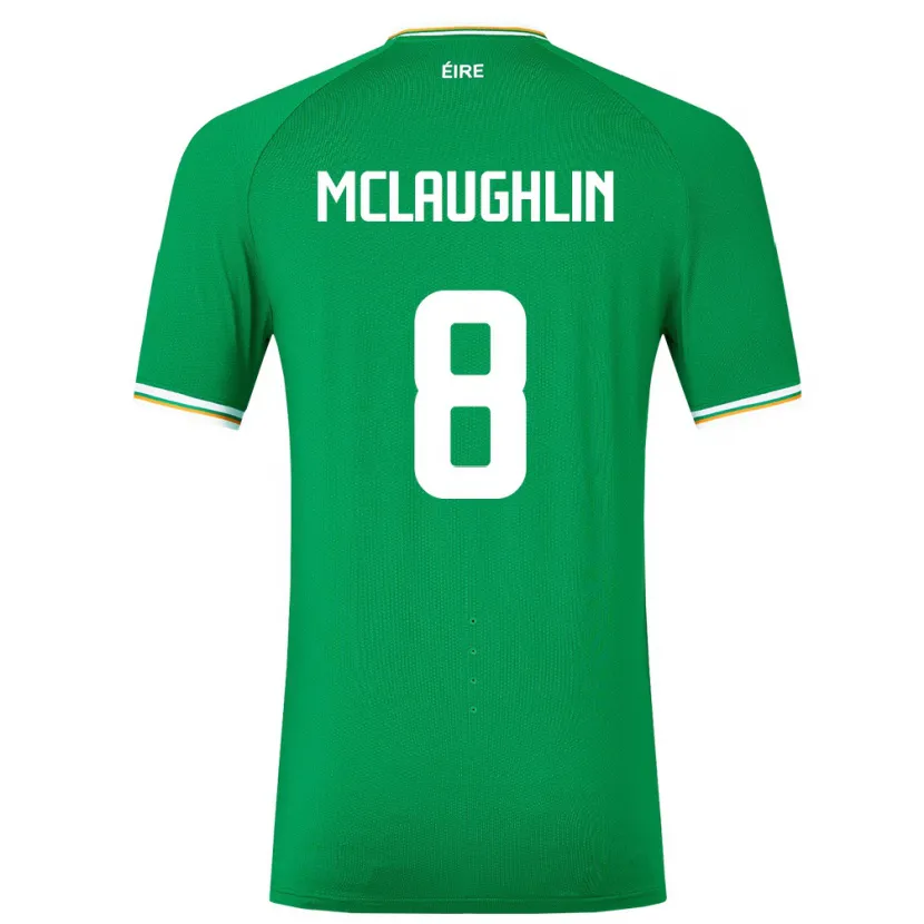 Danxen Hombre Camiseta Irlanda Roma Mclaughlin #8 Verde 1ª Equipación 24-26 La Camisa México
