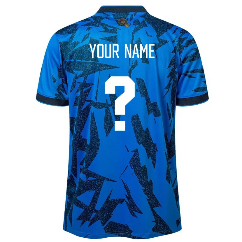 Danxen Hombre Camiseta El Salvador Su Nombre #0 Azul 1ª Equipación 24-26 La Camisa México