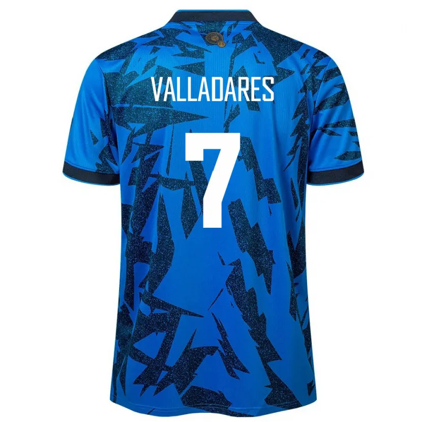 Danxen Hombre Camiseta El Salvador Jefferson Valladares #7 Azul 1ª Equipación 24-26 La Camisa México
