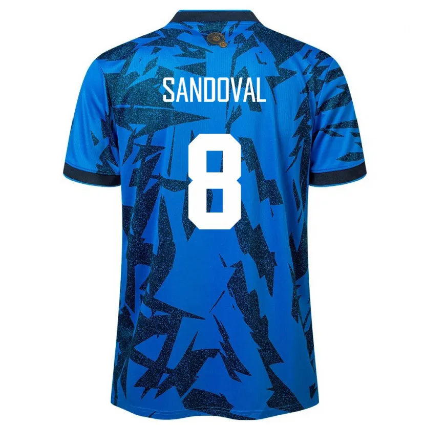 Danxen Hombre Camiseta El Salvador Emerson Sandoval #8 Azul 1ª Equipación 24-26 La Camisa México
