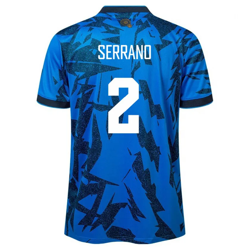 Danxen Hombre Camiseta El Salvador Alejandro Serrano #2 Azul 1ª Equipación 24-26 La Camisa México