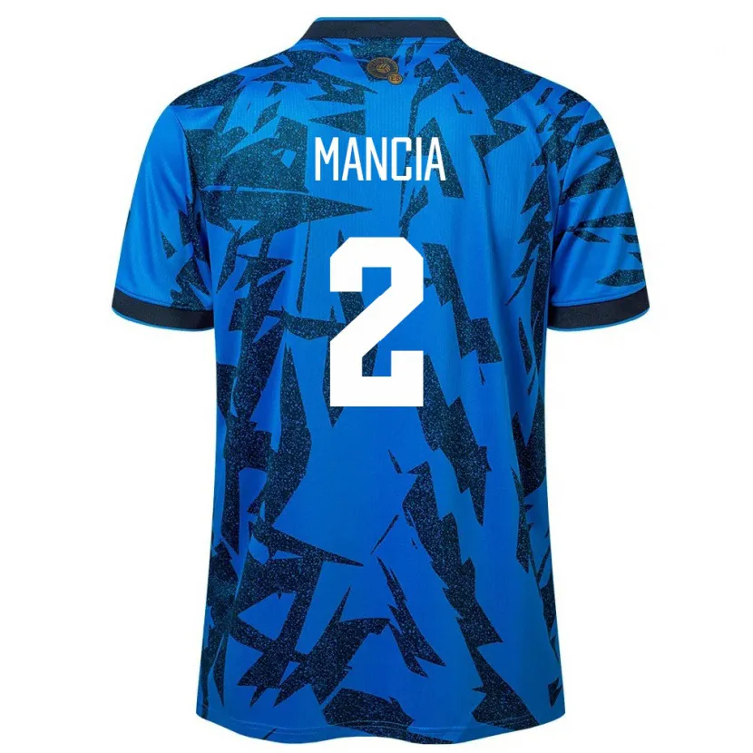 Danxen Hombre Camiseta El Salvador Steven Mancia #2 Azul 1ª Equipación 24-26 La Camisa México