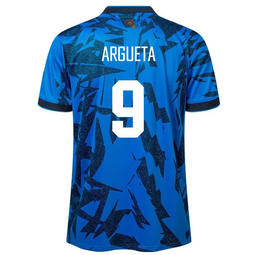 Danxen Hombre Camiseta El Salvador Christopher Argueta #9 Azul 1ª Equipación 24-26 La Camisa México