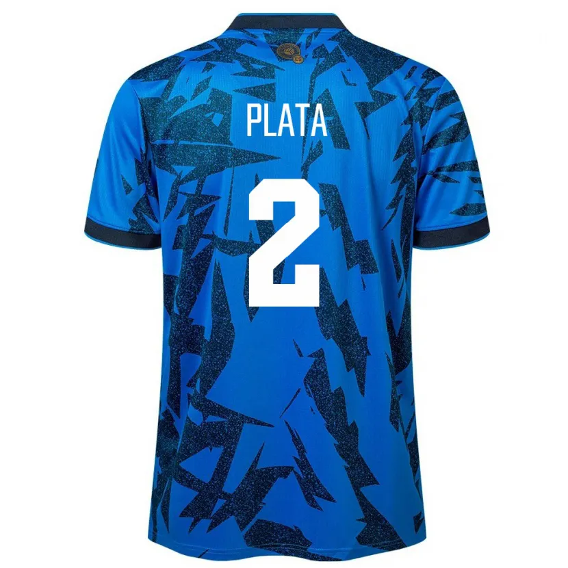 Danxen Hombre Camiseta El Salvador Juana Plata #2 Azul 1ª Equipación 24-26 La Camisa México
