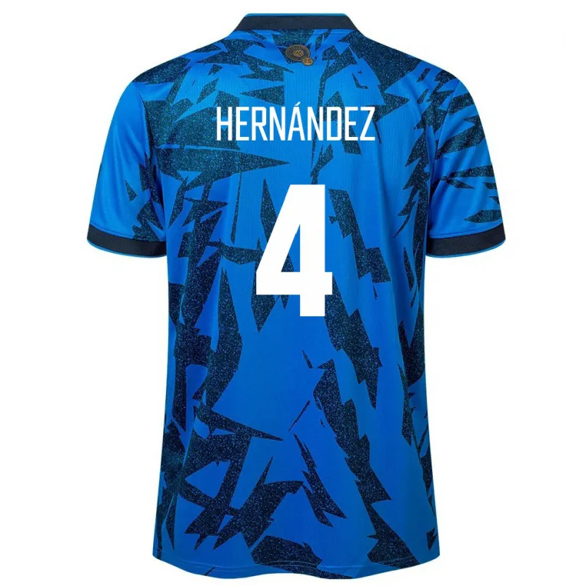 Danxen Hombre Camiseta El Salvador Elaily Hernández #4 Azul 1ª Equipación 24-26 La Camisa México