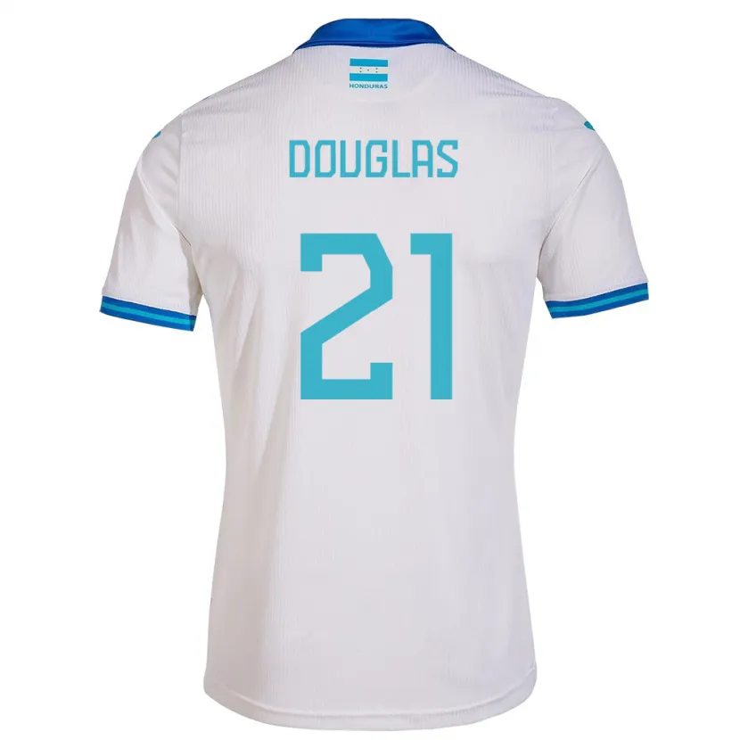 Danxen Hombre Camiseta Honduras Douglas Martínez #21 Blanco 1ª Equipación 24-26 La Camisa México