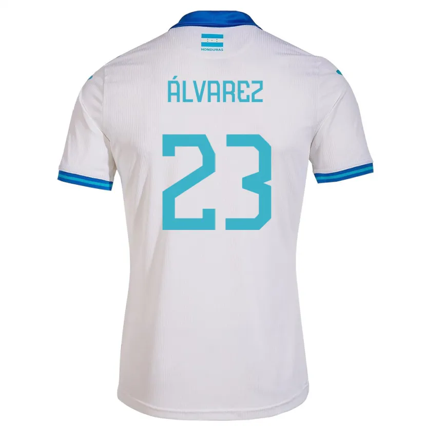 Danxen Hombre Camiseta Honduras Jorge Álvarez #23 Blanco 1ª Equipación 24-26 La Camisa México
